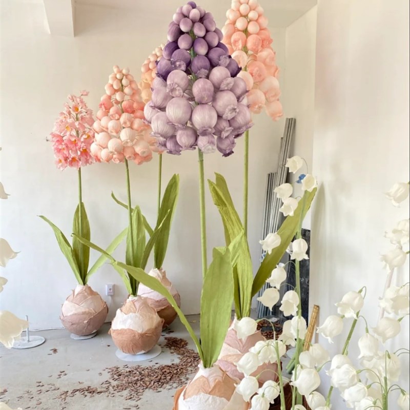 纸艺胚子风信子泡底座沫大蒜洋葱头瓶雕刻花瓶插座巨型手工花花朵