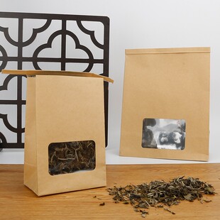 牛皮纸茶叶自封袋散茶铝箔密封包装袋红绿普洱茶锡纸封口袋