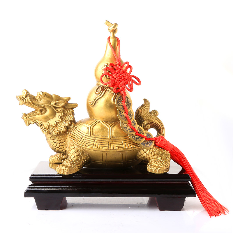铜玄灵护岁葫芦龙龟摆件家居办公乔迁工艺品客厅开业装饰摆件