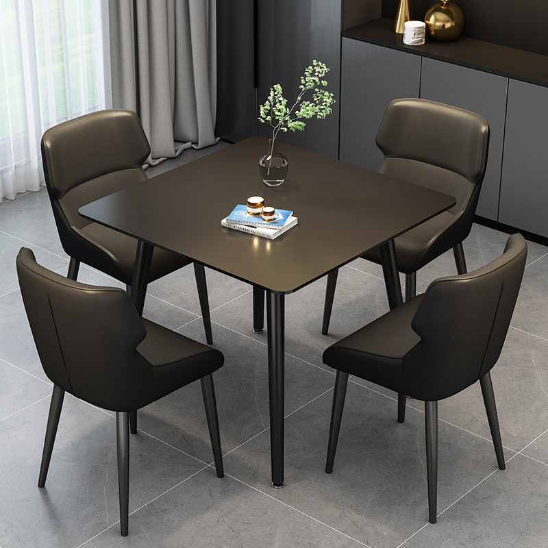 家用正方形岩板餐桌家小户型店铺办公接待洽谈桌椅休闲阳台桌,住宅家具,岩板餐桌,淘宝优惠券,粉丝福利购,淘宝优惠卷