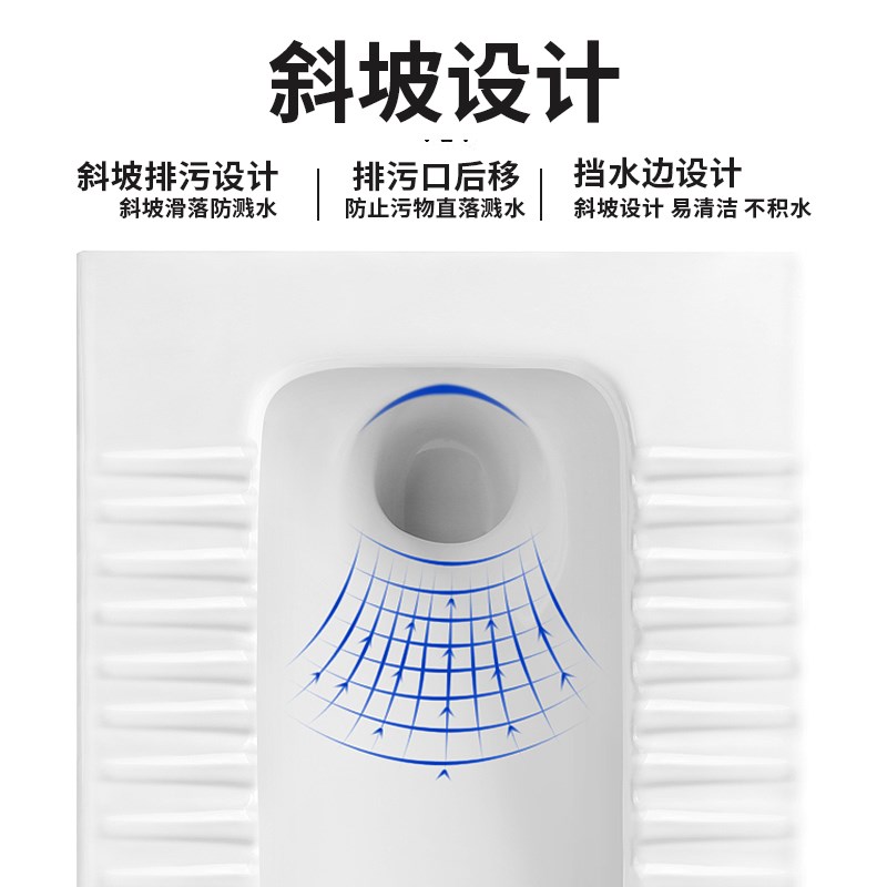 梦鲸带盖板侧排横排式蹲坑带存水弯超薄蹲厕左右排蹬便器