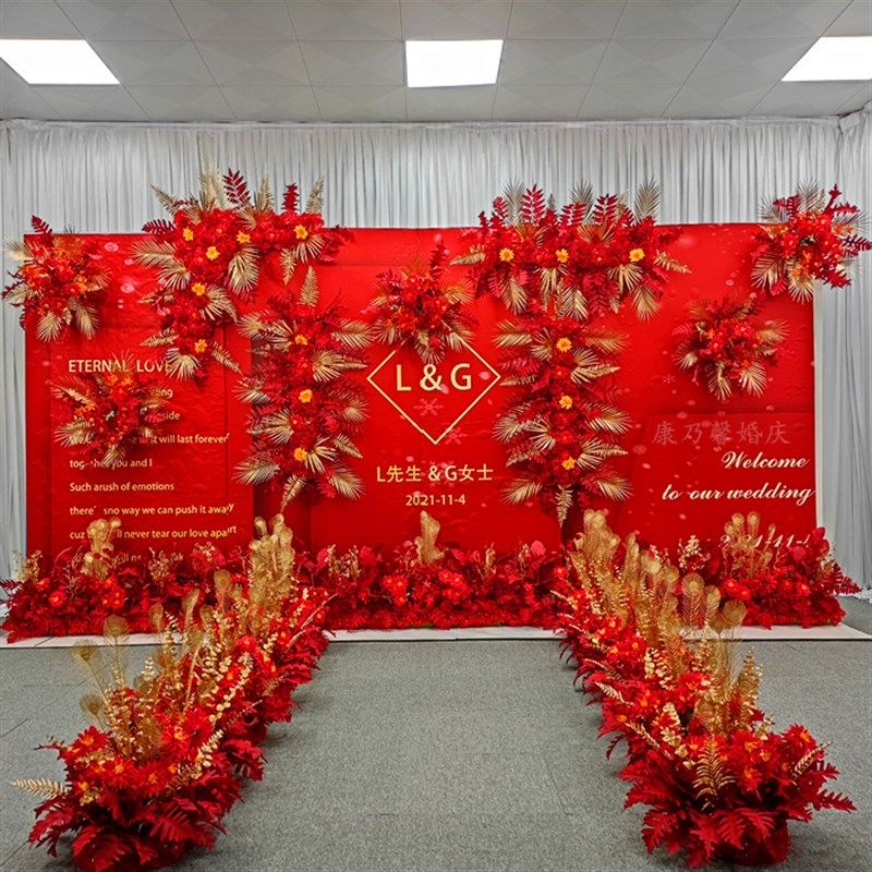 红色板婚庆艺角挂排路引点舞台拱门迎宾区装饰艺,节庆用品/礼品,婚庆绢花,淘宝优惠券,粉丝福利购,淘宝优惠卷