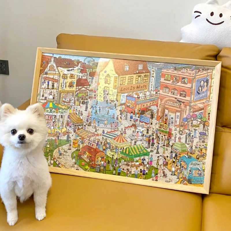 3djp拼图相框实木相框2000片装裱拼图框架300片600片专用金属定制