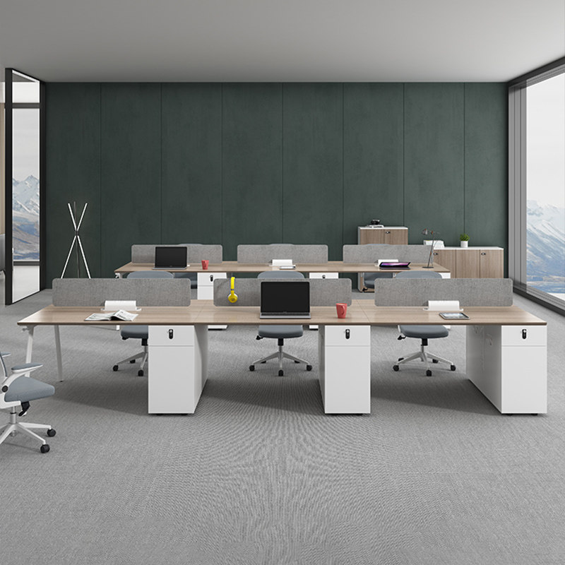 斜边办公桌椅现代卡座2四六人职员桌办公室屏风工位