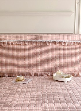 全包床头罩全棉夹棉加厚防尘保护软包公风现代实木.米