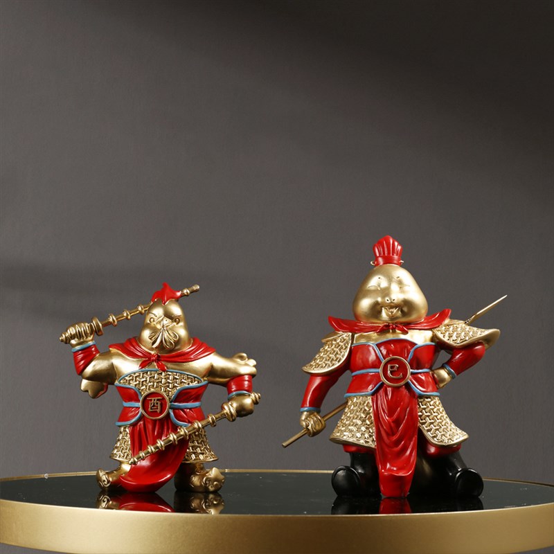 龙年十二生肖摆件全酒柜软装天兵天将鼠牛虎兔龙蛇马羊猴鸡狗猪