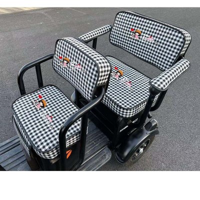 适用哈牛一号坐垫电动三轮车座专车专用HNDZ棉麻布艺