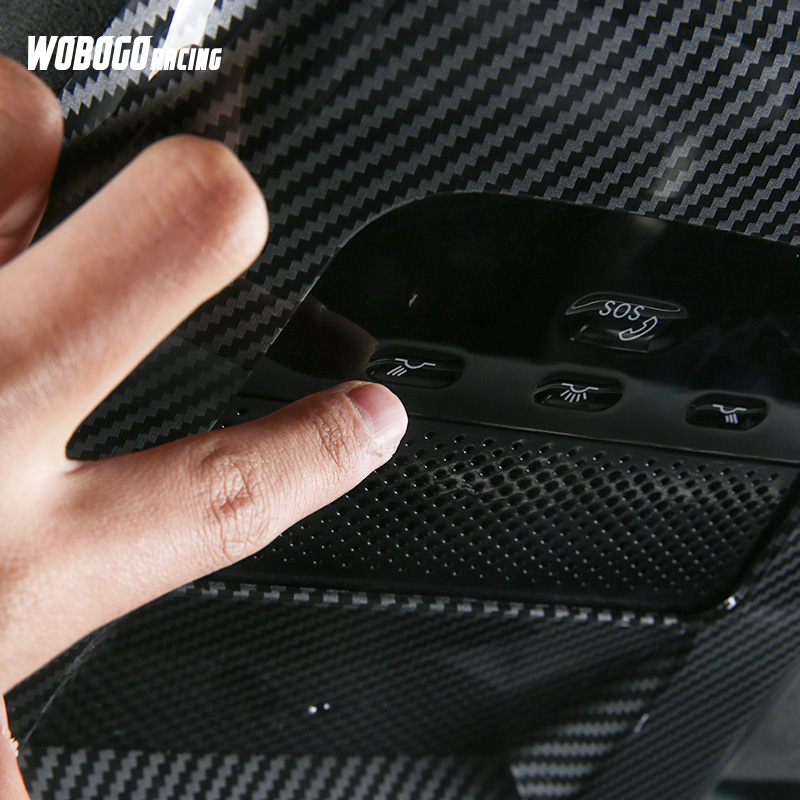 适用于极氪001阅读灯饰框碳纤纹车顶装饰框内饰改装保护贴片