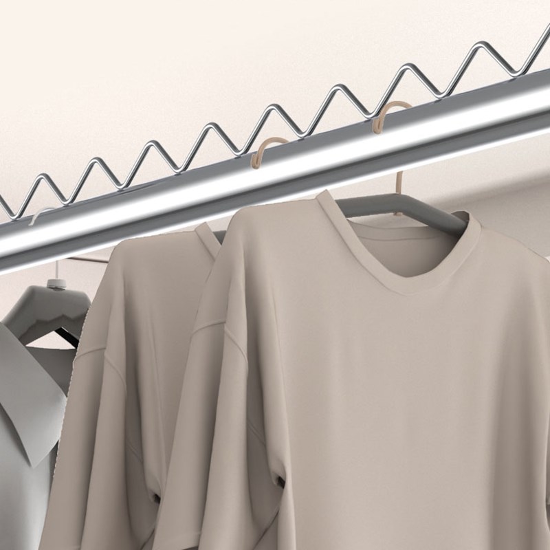 波浪形晾衣杆阳台顶装不锈钢凉衣杆防风晒衣杆侧装打孔固定晾衣架