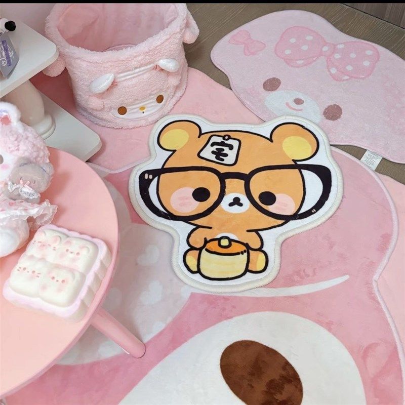 宅宅轻松熊爱异形小少女心地毯in装饰卧室床边毯客厅地垫,居家布艺,床边毯,淘宝优惠券,粉丝福利购,淘宝优惠卷