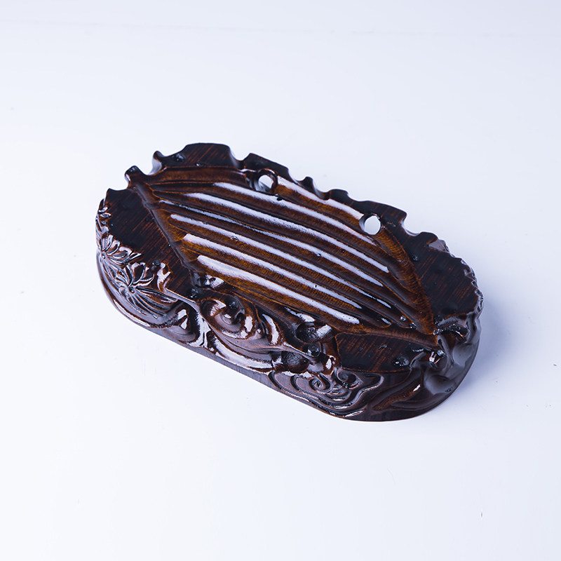 奇石底座实木椭圆挖槽底盆景玉石培栽木质根雕底座定制