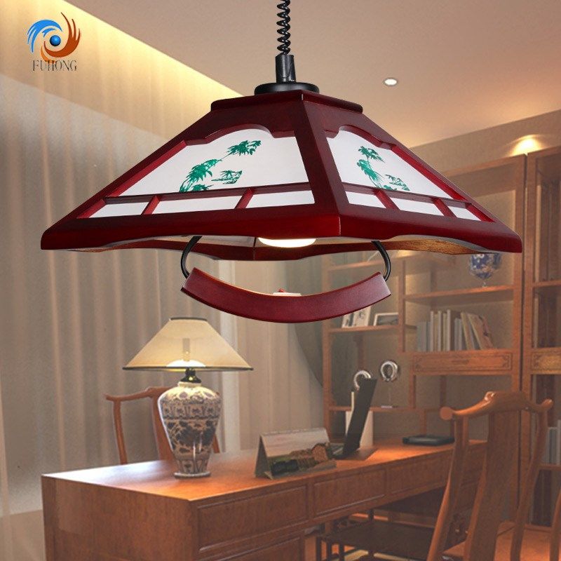 麻将灯升降吊灯ld木质伸缩卧室羊皮书房手拉关灯罩现代,家装灯饰光源,卧室/书房吊灯,淘宝优惠券,粉丝福利购,淘宝优惠卷