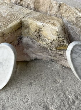 卡拉拉白石材静物托盘异形设计感餐厅餐桌茶几大理石软装饰品