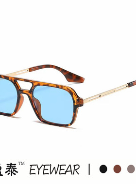 双梁镂空太阳镜2023新款陈立农宋妍霏同款复古网红凹造型方框墨镜