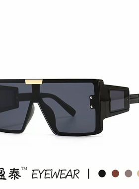 欧美潮流连体大框太阳镜加宽镜腿带片摩登墨镜女跨境眼镜6955