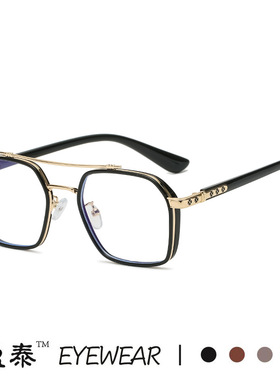 k0039素颜防蓝光眼镜架 tr90钢铁侠复古平光镜西装暴徒同款眼镜框