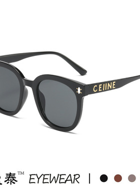 新款凯旋门墨镜女款复古大脸椭圆框眼镜欧美潮流网红太阳镜高级感