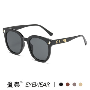 新款凯旋门墨镜女款复古大脸椭圆框眼镜欧美潮流网红太阳镜高级感