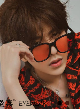 2023新款韩版墨镜蔡徐坤同款frid太阳镜网红米钉时尚方框太阳眼镜