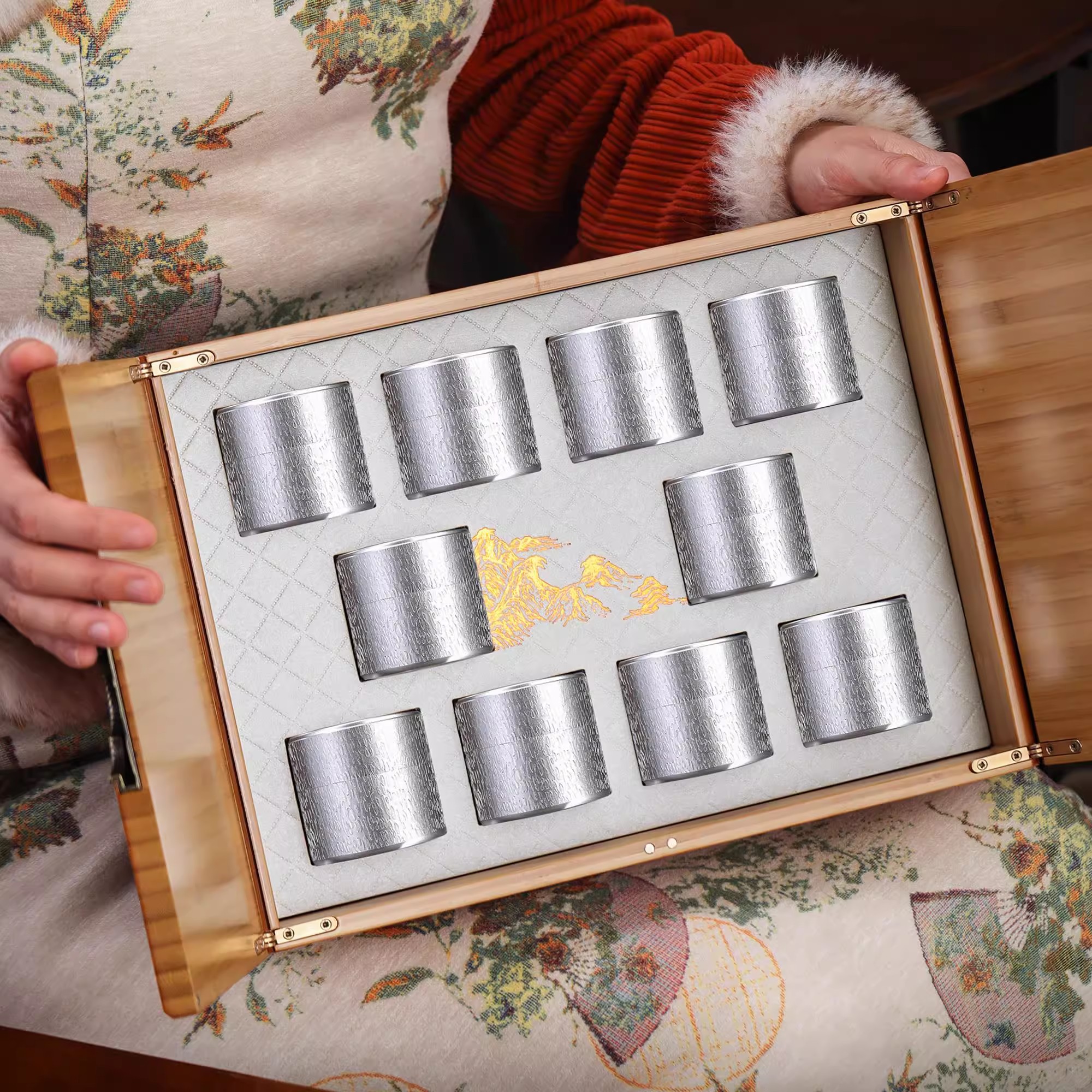 高档合金小罐茶竹盒通用红茶金骏眉绿茶龙井白茶银针茶叶包装礼盒