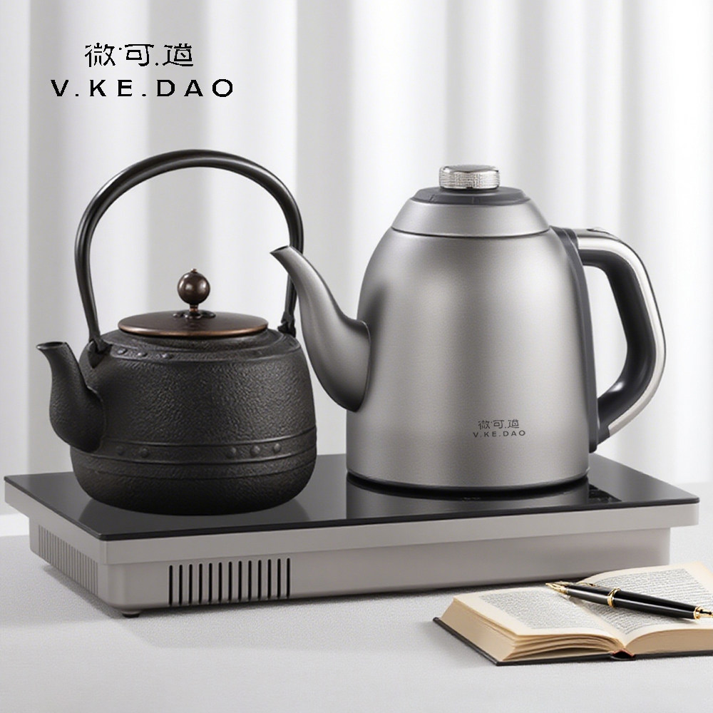 微可道纯钛烧水壶自动上水煮茶器高端铸铁壶一电一陶泡茶专用茶炉