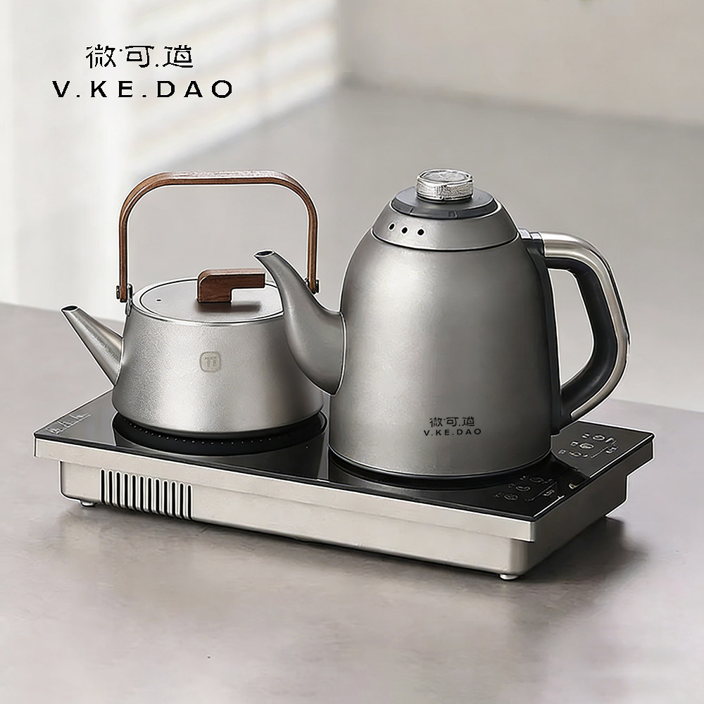 微可道纯钛烧水壶自动上水煮茶器纯钛煮茶壶嵌入式茶台电茶炉