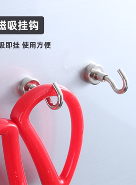 磁吸挂钩免打孔壁挂式无痕冰箱磁铁钥匙挂钩创意门后吸铁磁力粘