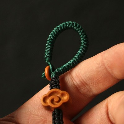 精品名家刘卫强纯手工雕刻木鱼型小铃铛挂件竹雕把玩小吊坠竹配饰