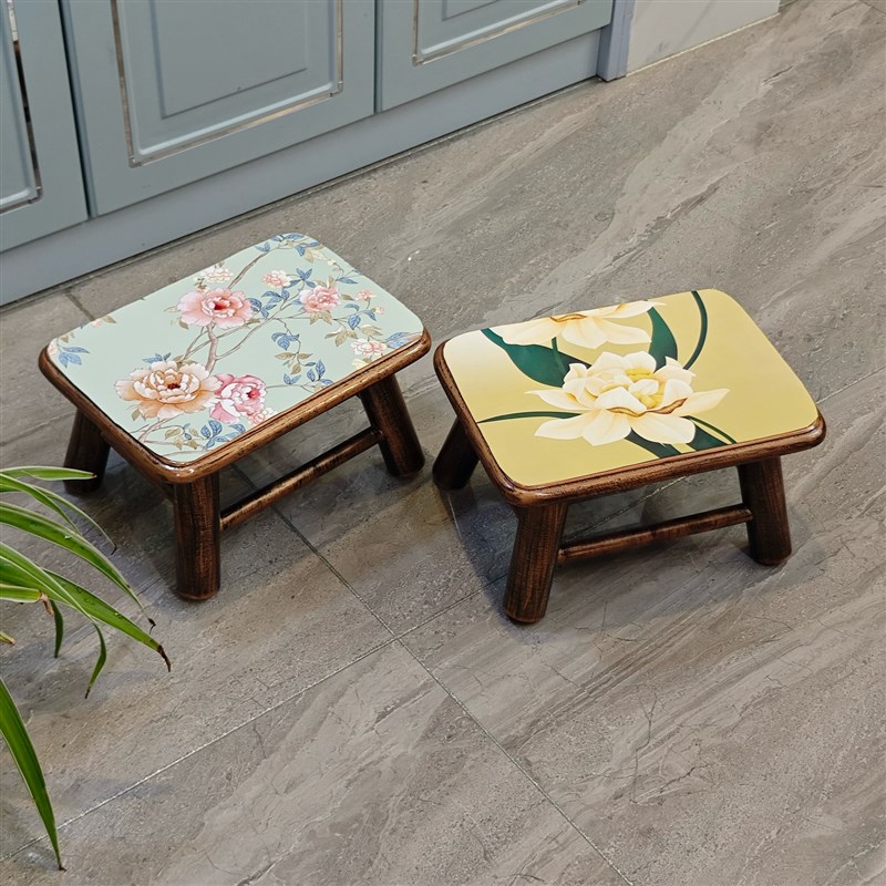 田园风格换鞋凳儿童凳实木小方凳茶几凳欧式木质矮凳方凳新品推荐