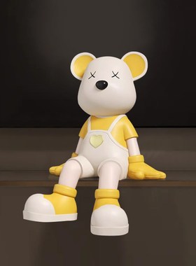 创意公仔爱心背带裤坐姿暴力熊落地大摆件客厅玄关电视柜乔迁礼品