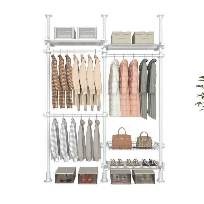 顶天立地置衣架加粗加厚衣帽间架子组装置物柜落地卧室挂衣杆