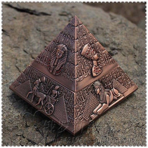 欧式金属仿古复古个性金字塔时尚创意有盖子埃及装饰烟灰缸带翻盖,家居饰品,装饰烟灰缸,淘宝优惠券,粉丝福利购,淘宝优惠卷