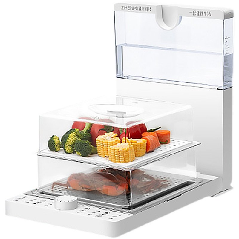 折叠家用电蒸箱多功能一体蒸锅智能定时三层独立水箱蒸菜锅不锈钢