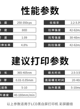 空实高硬度刚韧光敏树脂 LDL D打印耗材 易洗光固化树脂