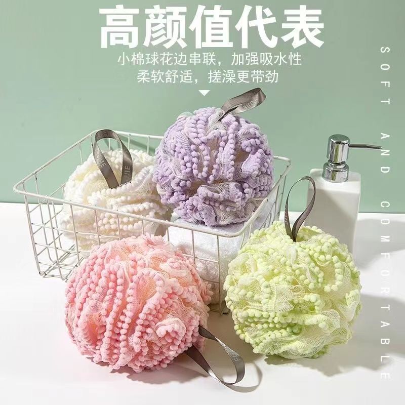 高档洗澡沐浴球不散浴花球搓澡