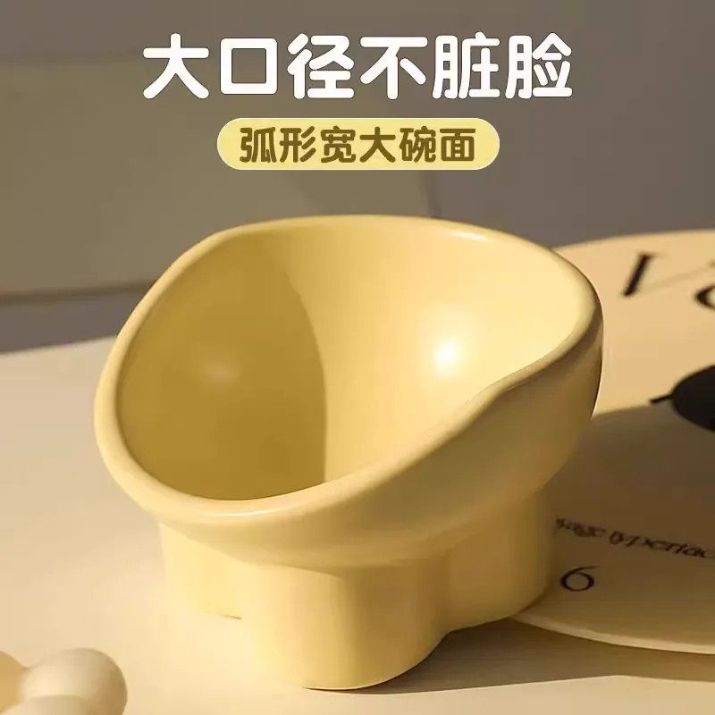 倾斜猫碗护颈防黑下巴宠物食盆
