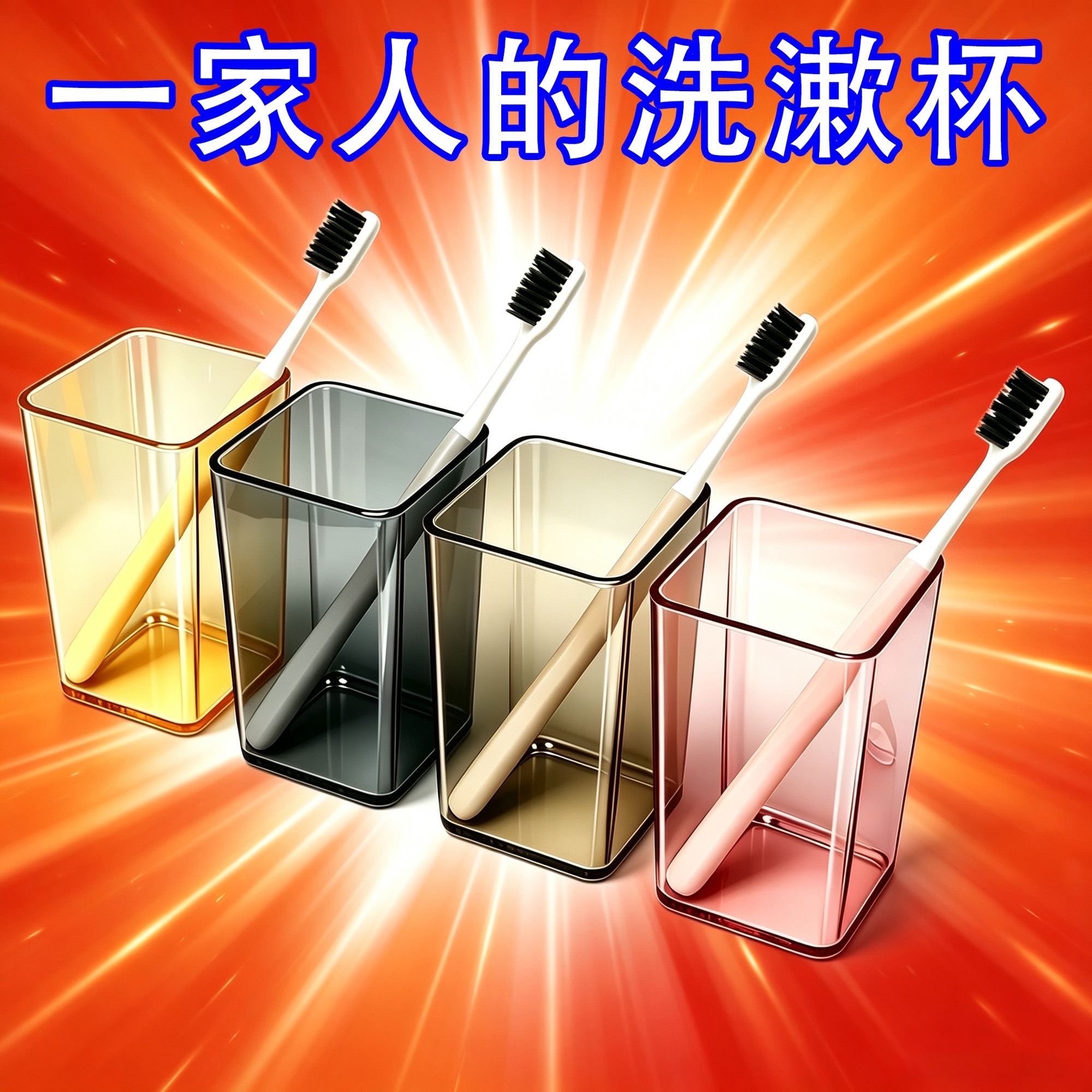 加厚透明漱口杯家用浴室简约耐摔