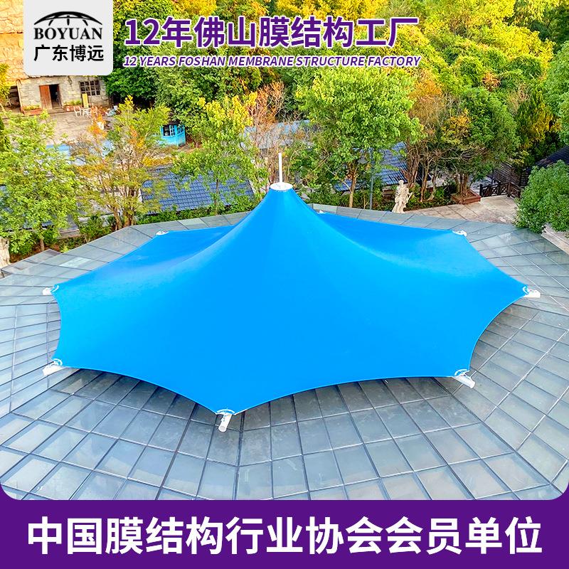 户外景观膜结构广场酒店钢结构屋顶遮阳张拉膜园林建筑看台停车棚