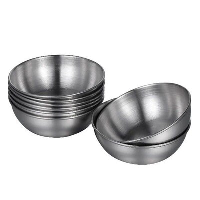 8pcs Stainlessm Steel Seasoning Dishes Wide Bowls for
