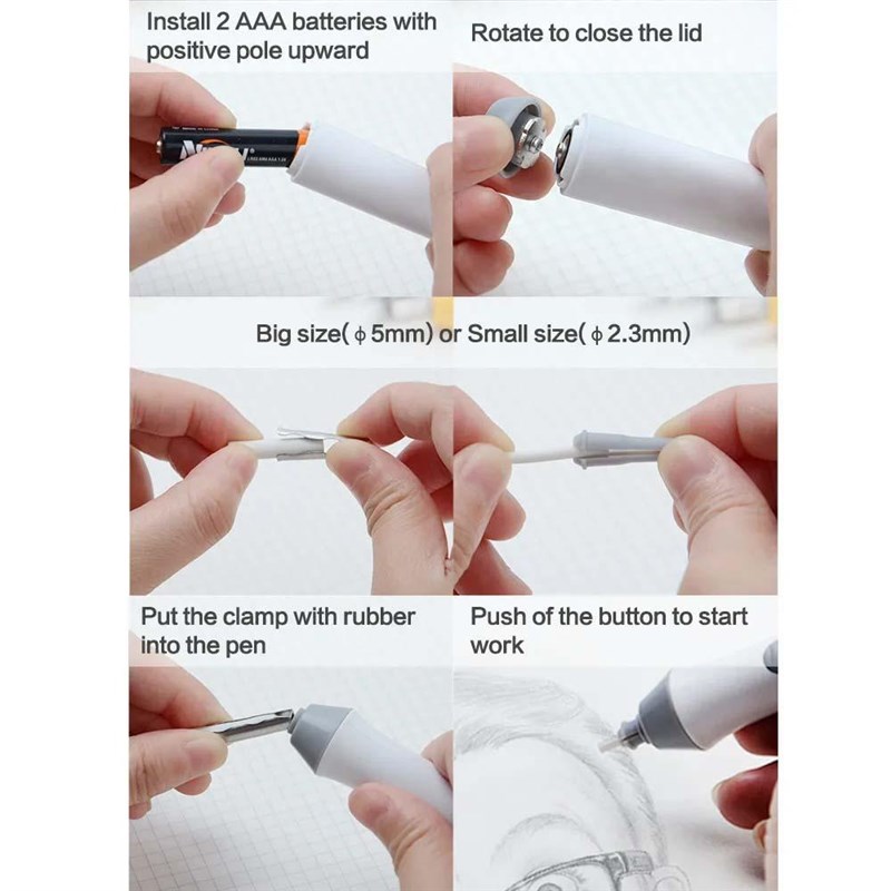 A Set of Electric Eraser Automatic Rotary Quick Wipe School