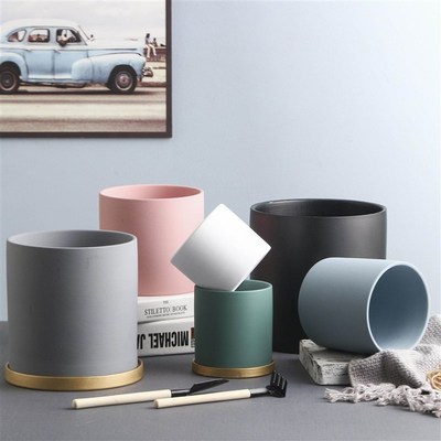 flowerpot ceramic simplve large indoor plant pot with tray