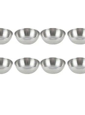 8pcs Stainlessm Steel Seasoning Dishes Wide Bowls for