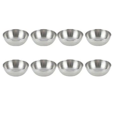 8pcs Stainlessm Steel Seasoning Dishes Wide Bowls for