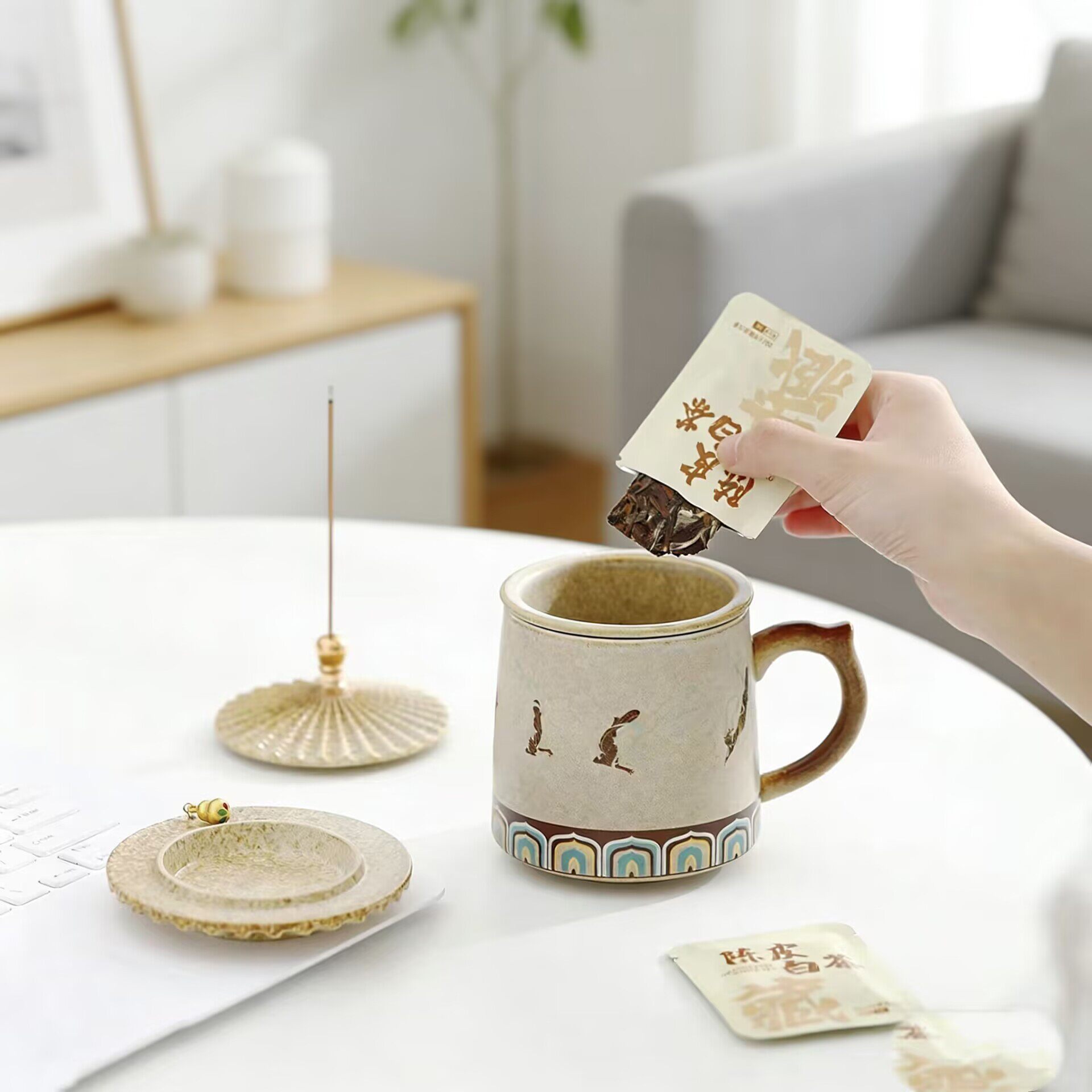国潮敦煌故宫文创陶瓷杯带盖茶水