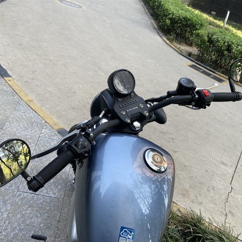 适用赛科龙RA250 RA401改装摩托车复古大视野后视镜手把镜反光镜