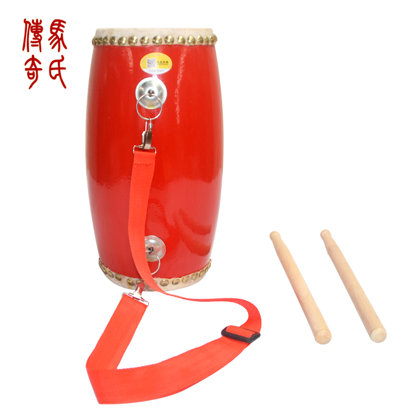 马氏传奇12cm儿童腰鼓头层腰鼓舞蹈鼓娃娃秧歌舞蹈腰鼓