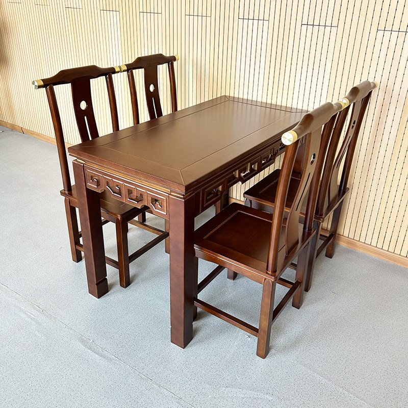 实木餐桌仿古中式长餐桌餐饮长条桌饭店桌椅长方形