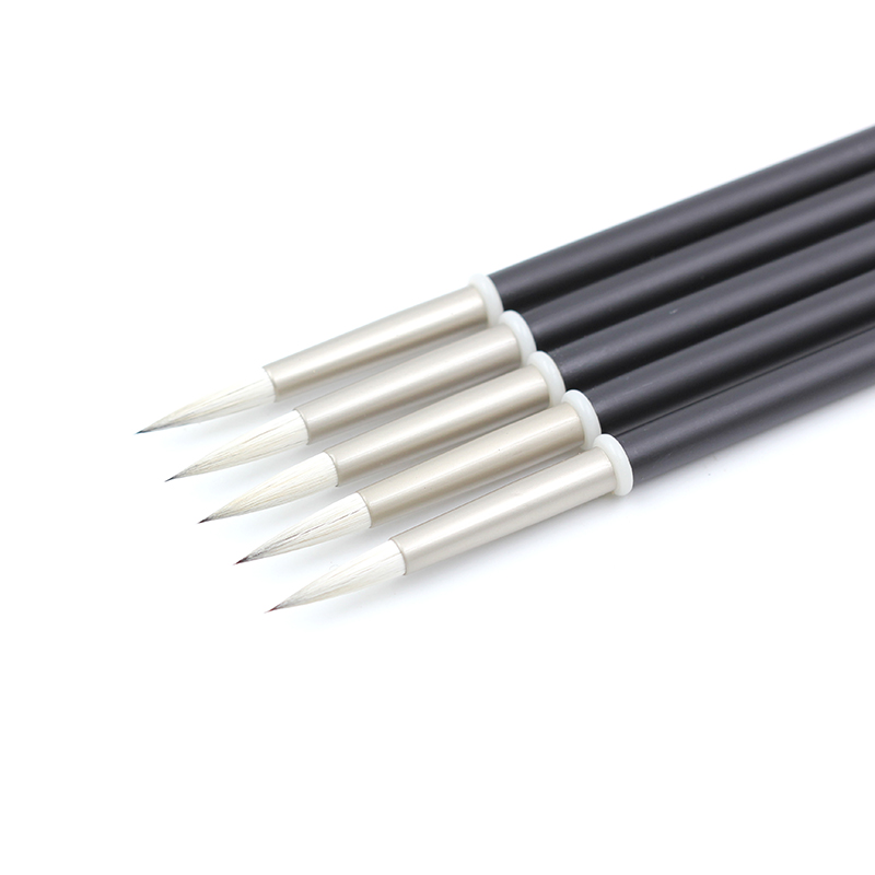 秋宏斋尼秀尼彩水彩画笔竹杆兔毫短杆便携手工扬州毛笔勾线细节笔