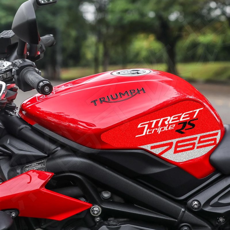 适用凯旋765rs摩托车磨砂油箱贴改装侧边防滑贴花装饰鱼骨贴版画