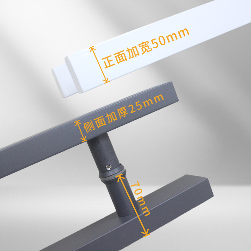 玻璃门拉手加厚不锈钢门把手灰白色方管加宽推拉地弹门有框门拉手